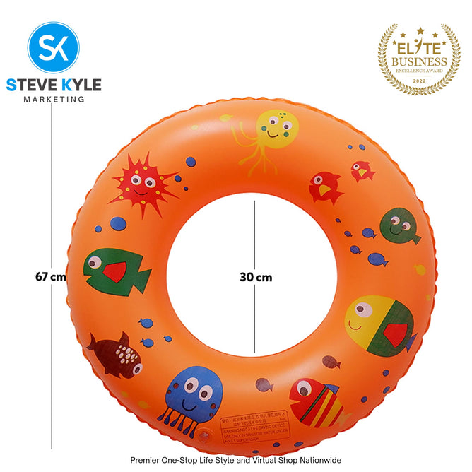26 Inches Inflatable Cartoon Character Swim Ring Floater for Kids Boys and Girls