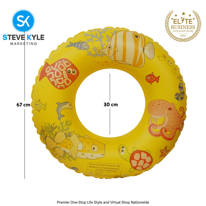 26 Inches Inflatable Cartoon Character Swim Ring Floater for Kids Boys and Girls