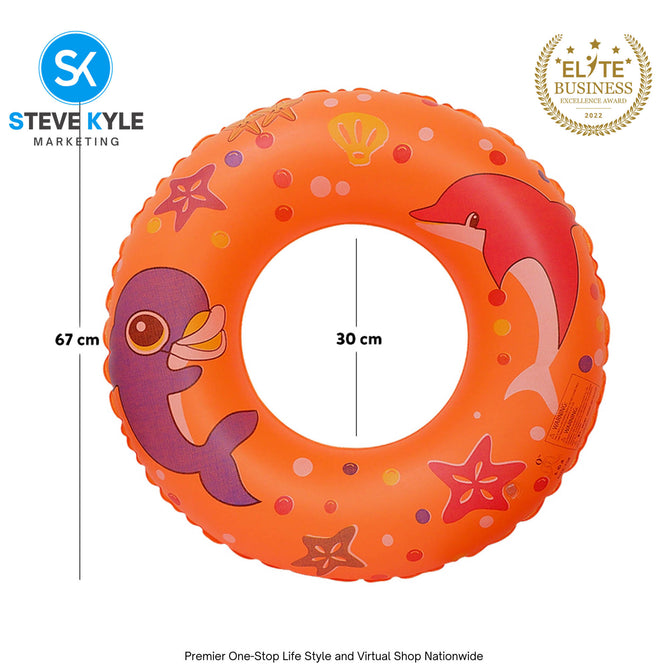 26 Inches Inflatable Cartoon Character Swim Ring Floater for Kids Boys and Girls