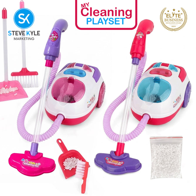 Steve Kyle Interactive Kids Vacuum Cleaner Toy with Cleaning Accessories Play Set