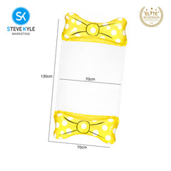 Steve Kyle 4-in-1 Inflatable Water Hammock Floating Bed Polka Dot Ribbon Design Lounge Chair For Swimming Pool Beach