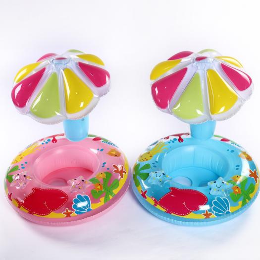 Inflatable PVC Summer Swimming Ring Mushroom Sunshade for Kids
