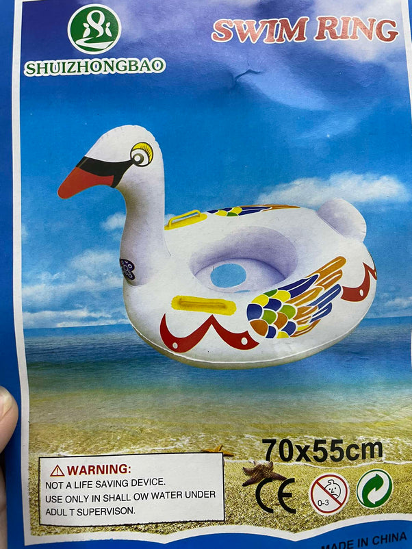 Inflatable Summer Swan Bird Floater With Handle For Kids