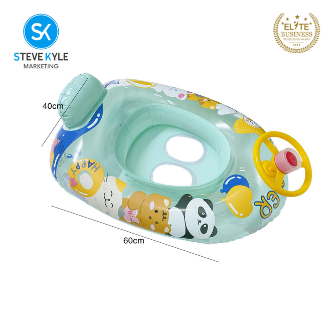 Steve Kyle Inflatable Baby Seat Float With Steering Wheel Little Sailor Fun Swimming Boat
