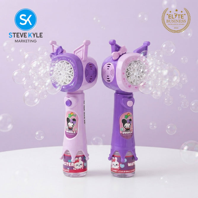 Steve Kyle Handheld Automatic Bubble Blower Toy with Cartoon Design for Kids Party Outdoor Activities