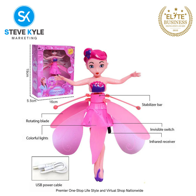Magic Flying FairyPrincess Doll USBRechargeable Gesture Sensing Mini Flying Toy