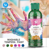 6 Colors Non Toxic Paint Set Washable Tempera for Kids Normal & Glitters