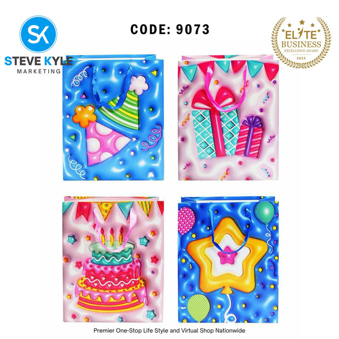 Birthday Gift Bag Happy Birthday Gift Packaging Bag Cartoon Handbag Thickened Flat Pocket