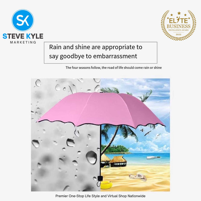 Magic Folding Sun Rain Windproof Flowering Umbrella cover UV Protection