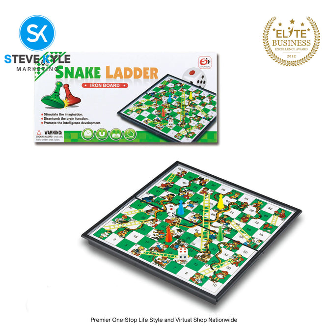 Steve Kyle Magnetic Travel Board Games Snake Ladder Flying Chess Checker Game Toys For Kids-Adult