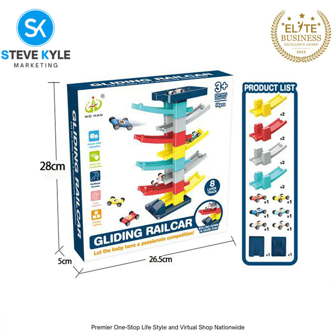 Children Gliding Glide Rail Car Educational Inertia Baby Mini Car Toys Boys and Girls Gift Box