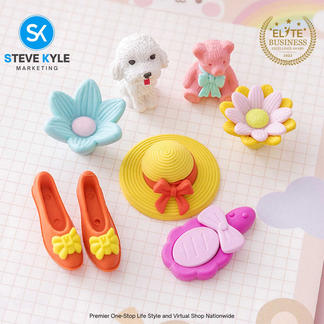 Lovely Cute Set Eraser for Stationery School Kids Rubber Non-Toxic Eraser