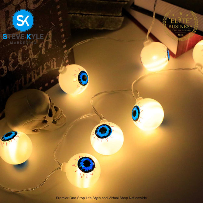 LED Lantern Ghost Festival Decoration Light String Ghost Eyeball and Pumpkin Battery Operated
