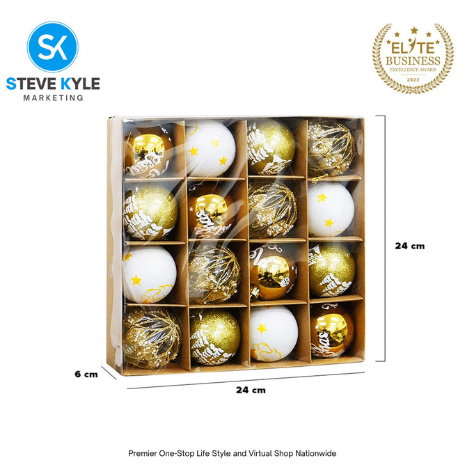 16PCS/6CM Christmas Tree Balls Christmas New Year Party Atmosphere Pendant Decorations