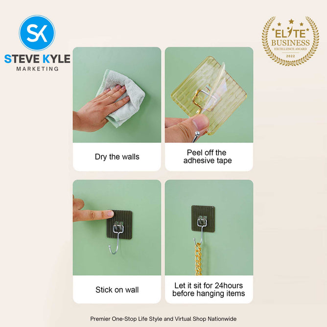 High Quality Strong Self Adhesive No Punching Wall Hooks Hanger Sticker For Kitchens Bathroom