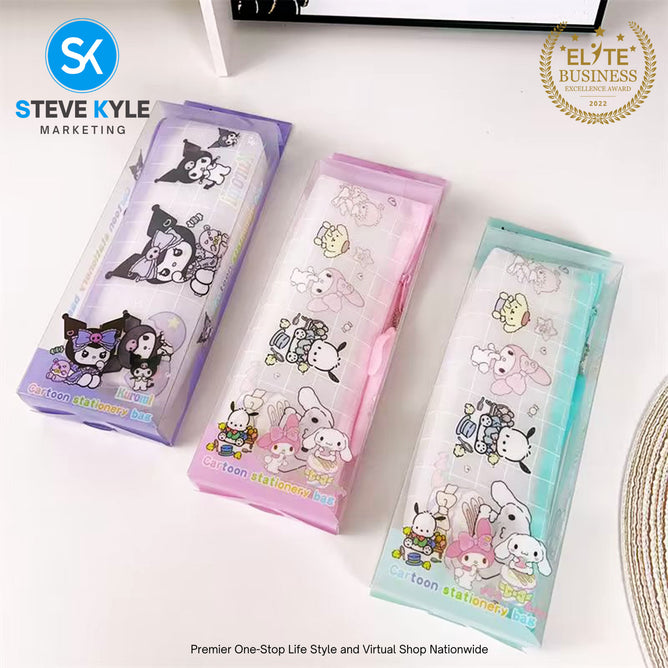 Transparent Pencil Case Large Capacity Pencil Pouch w/ Pen Stationary Supplies