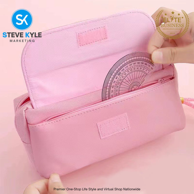 New Large-Capacity Pencil Case Girl Heart Glitter Pencil Case Student Influencer Pencil Case