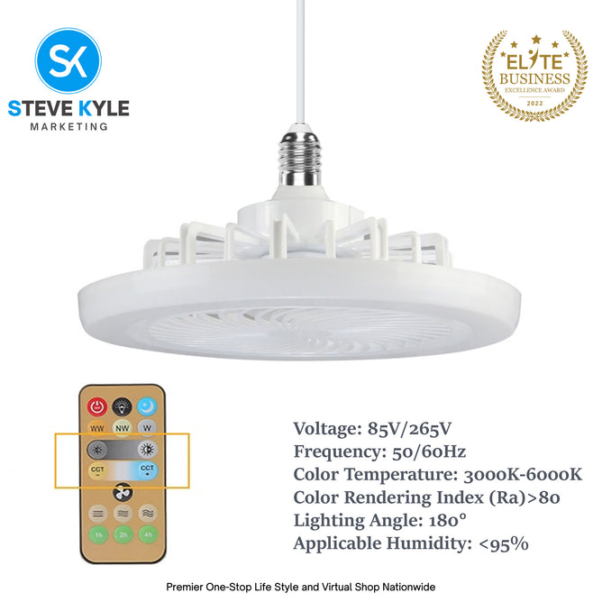 LED Multi-function Head Fan Light with Remote Control