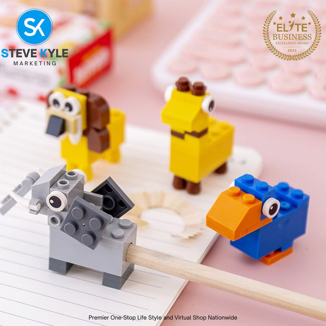 DIY Creative Building Blocks Pencil Sharpener Stationery Kindergarten Kids Puzzle Toy