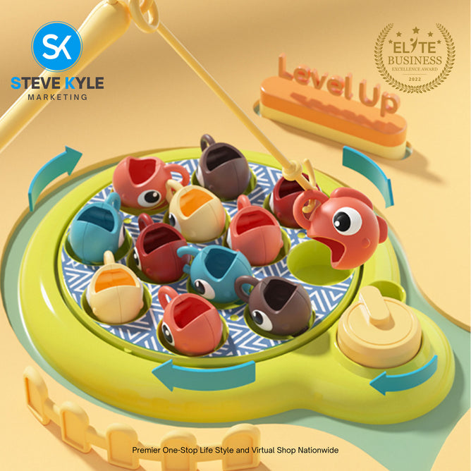 New children's Educational Fishing Whack-a-Mole Toy 4n1 Multi-Functional with Music