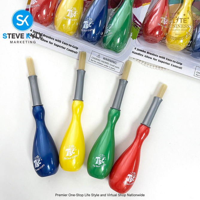 4PCS Jumbo Paint Brush Stationery for Kids Easy to Use