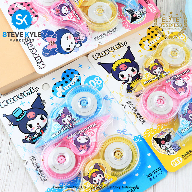 3pcs/Set Kuromi Kawaii Correction Tape Cute Stationery Back to School School Supplies