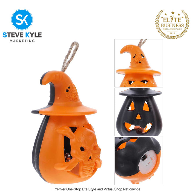 Halloween Lantern Pumpkin Ghost Lantern Lamp Hanging Scary Candle Light Props Kids Toys