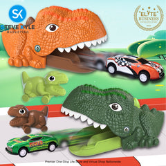 Children Dinosaur Toy Catapultcar with Alloy Car and Mini Dinosaur with Box Gift Box