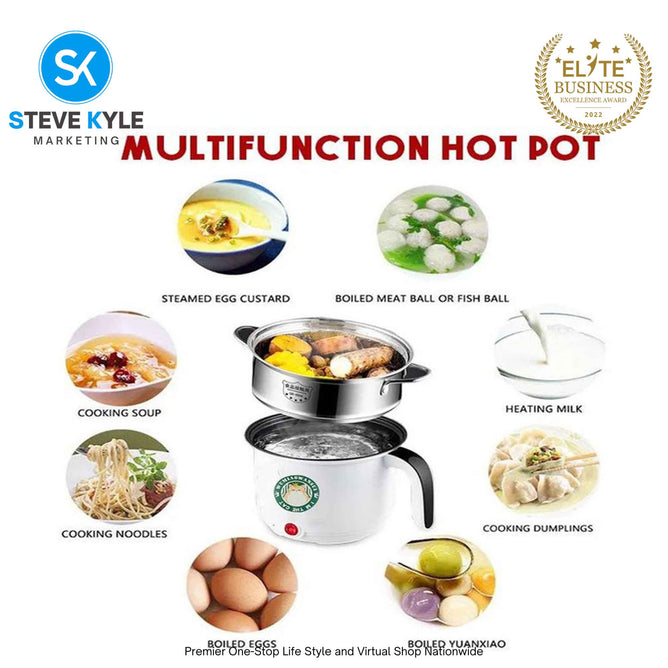 Multi-function Electric Cooker pot Electric Frying Pan Rice Cooker Stainless Steel Steamer