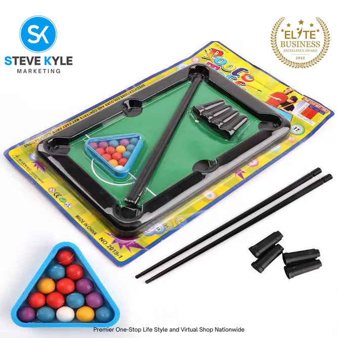 Billiard Ball Snooker Pool Table Top Game Set Kids Toy