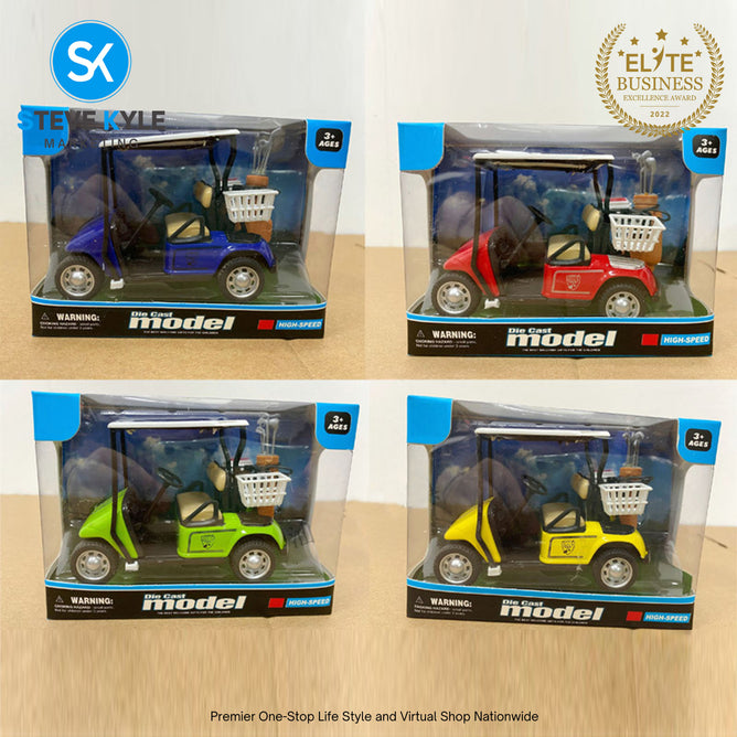 Mini Golf Cart Metal Pull Back Action Cart 1:36 Scale Golfcart Pullback Vehicle