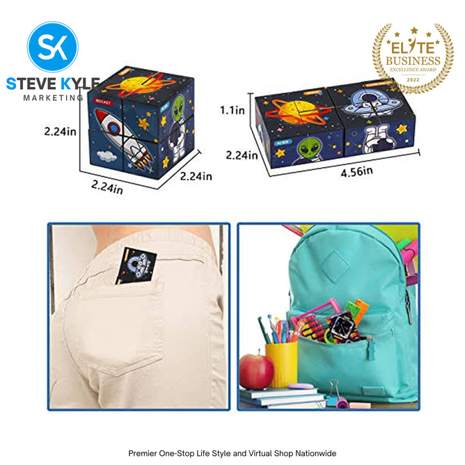 Magic Cubes 3D Rubiks Cube Infinity Geometric Shape Shifting Fidget Puzzle Toy Kids Gift