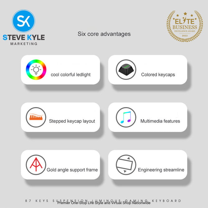 K710 Luminous Mechanical Gaming Keyboard 87 Keys With Removable  Usb Plug And Play Laptop