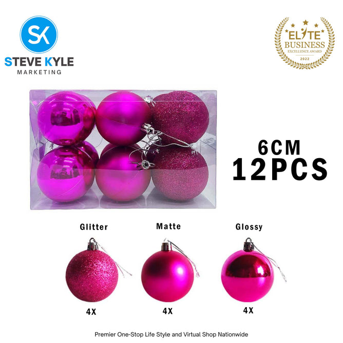 (6CM) 6PCS/12PCS Christmas Ball Set Atmosphere Pendant Decorations