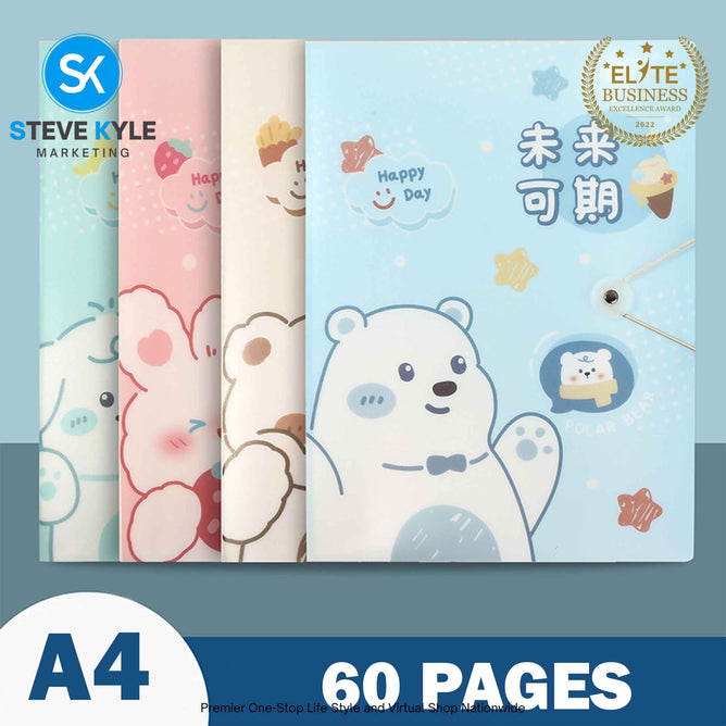 A4 Cute Kawaii Design 60Pages Info File Folder Multi-Layer Large Capacity School Supplies