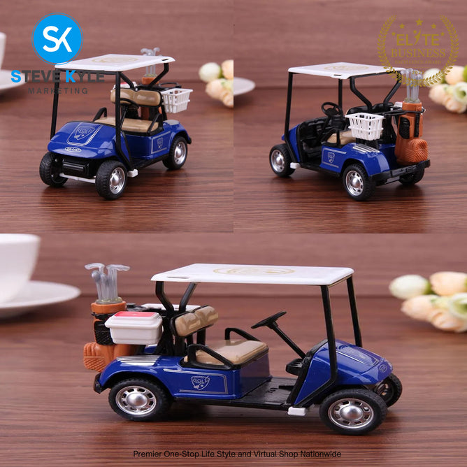 Mini Golf Cart Metal Pull Back Action Cart 1:36 Scale Golfcart Pullback Vehicle