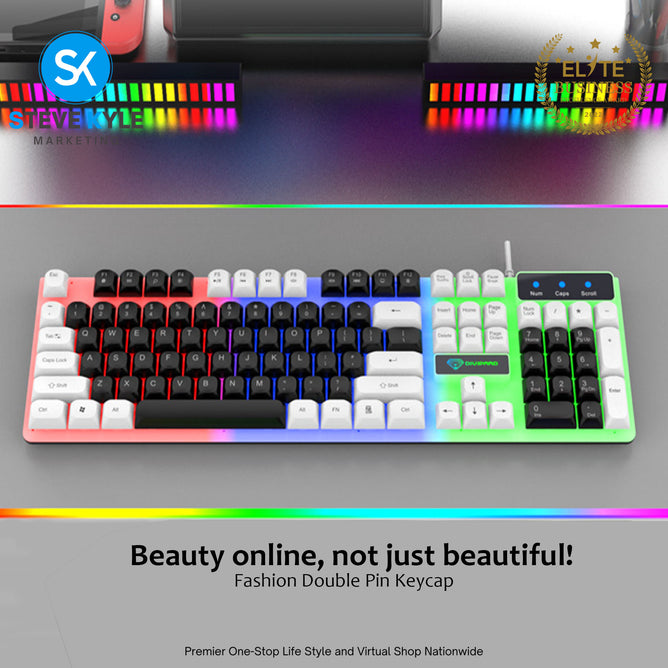 K730 Luminous Wired Gaming Keyboard Divipard For Computer Laptop
