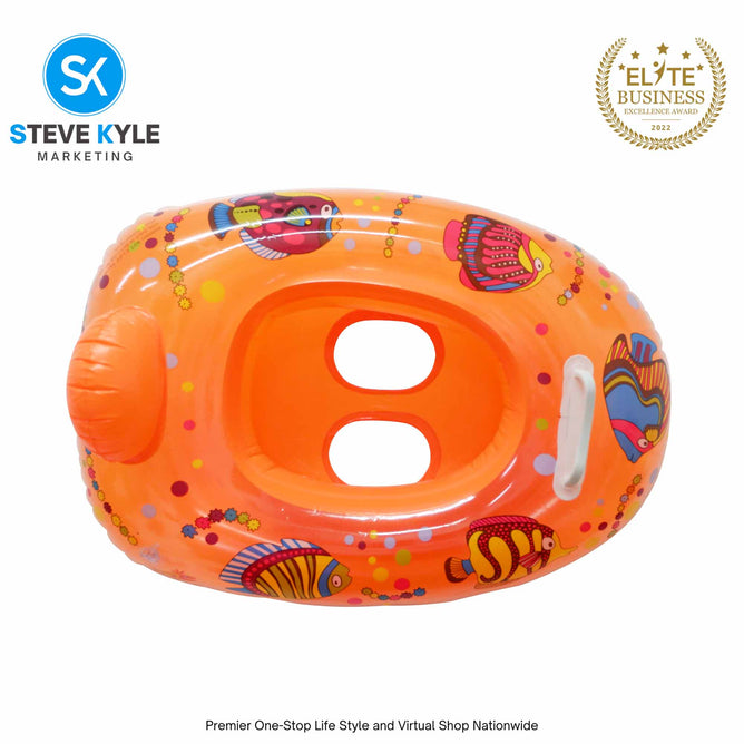 Inflatable Swim Boat Floater Colorful Tropical Fish Design