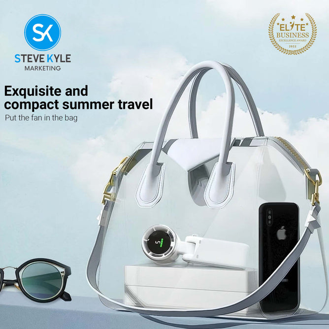 Rechargeable 3-in-1 Handheld Portable Turbo Fan with Lanyard