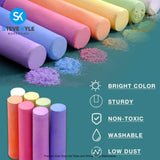 Jumbo Sidewalk Chalk, 20 Pieces 7 Colors, Washable, Non Toxic Chalks Set with Handy Case
