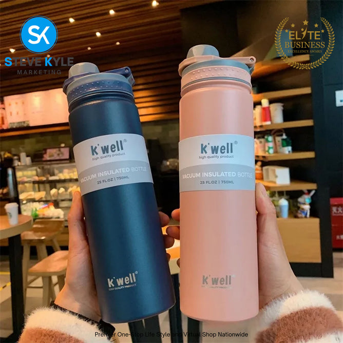 K'well Stainless Steel Vacuum Insulated Tumbler Water Bottle Hot and Cold 750ml/800ml