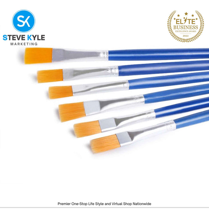 6pcs/Set Nylon Acrylic Painting Drawing Oil poster Paint Brush Pen for Art School Suppkies Student