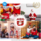 Santa Claus Holiday Bag Pouch Drawstring Christmas Cookie Bag for Family Holiday
