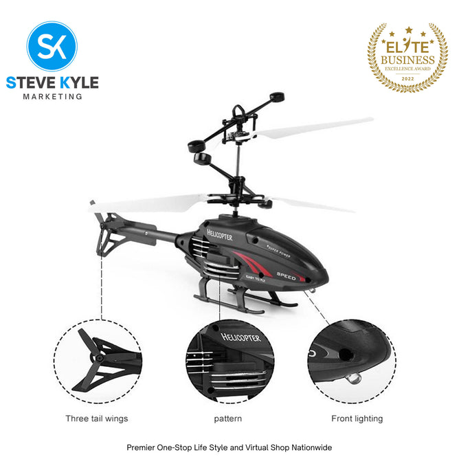 Flying HelicopterBoys Indoor and Outdoor Helicopter Palm Sensing Helicopter with LED Lights