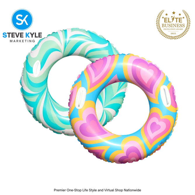 Inflatable Summer Swim Ring with Handle for Adult and Kids