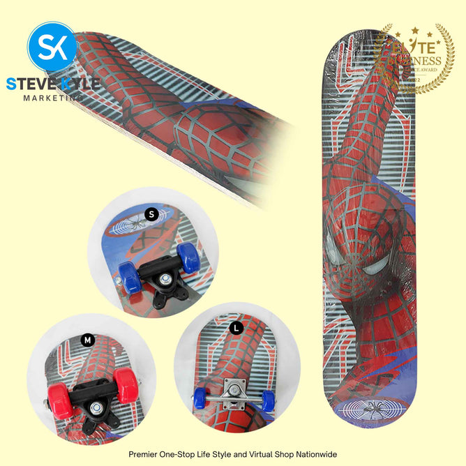Four-Wheeled Cartoon Character Long Skateboard For Kids Scooters (For Beginner)