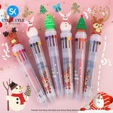 10in1 Cartoon Pen 10 color Retractable Cute Kawaii Ball Student Multi Color Gel Writting Pen