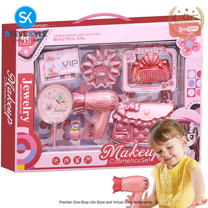 Makeup Playset for Girls Pretend Play Hair Stylist Toy Kit Best Gift