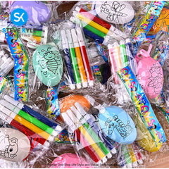 (1PC egg & 4Colors Pen) Baby Kids Paint Toy Egg with Paint pen