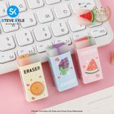 3PCS Fruit Eraser Soft Rubber Kawaii School Office Supplies Students Stationery Korean